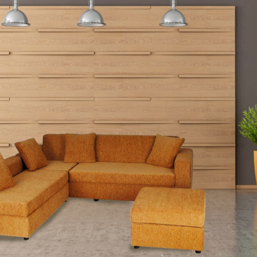 Σαλόνι γωνία κρεβάτι 230x190cm, σκαμπό 60x60cm